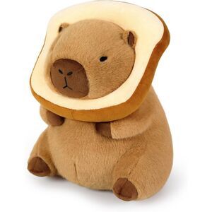 13.7 inch Ditucu Cute Capybara Plush with Wearable Toast Headgear For Kids